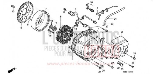 PANNEAU CARTER-MOTEUR G./ GENERATRICE NSR125R1 de 2001